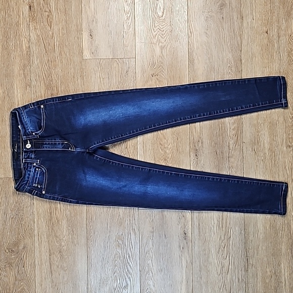 Kancan Dark Wash Mid Rise Stretch Denim Skinny Jean Women's Size 0 - Picture 1 of 16